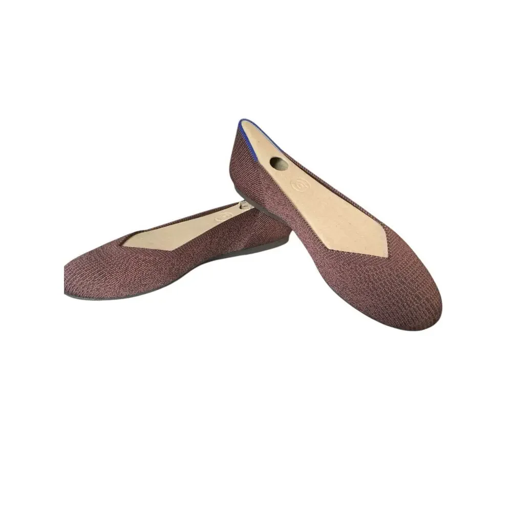 Rothy's The Point Flat Truffled Python Retired Neutral Brown Womens Size 7